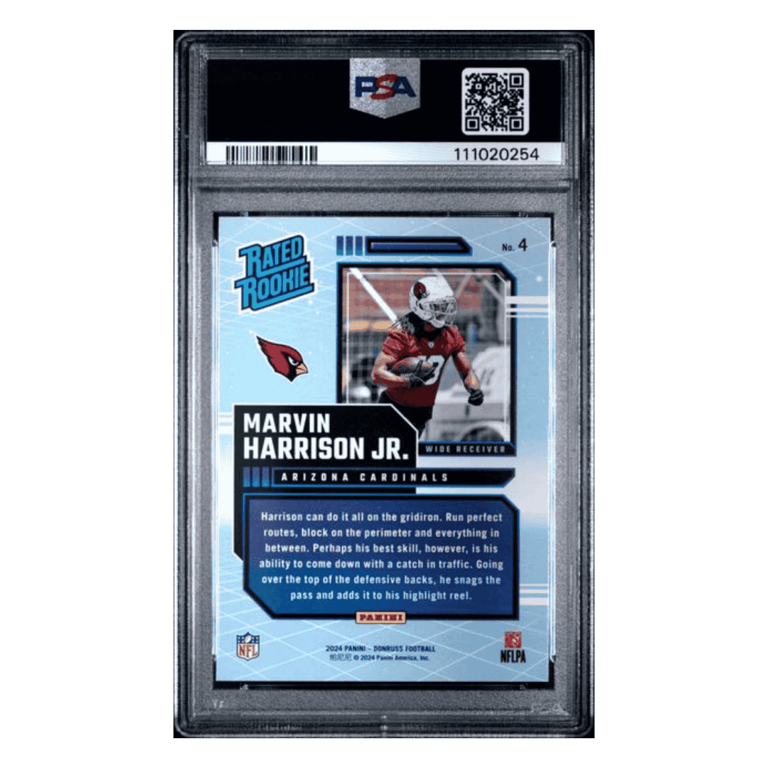 Marvin Harrison Jr PSA 10 2024 Panini Donruss Rated Rookies Retro Card #4