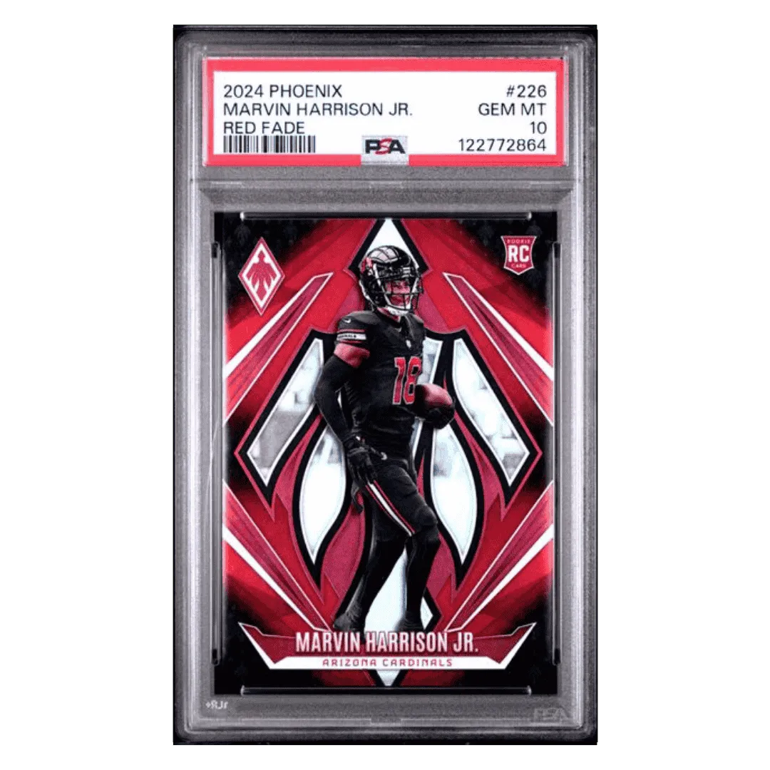 Marvin Harrison Jr PSA 10 2024 Panini Phoenix Red Fade Rookie RC #d/ 299 Card #226