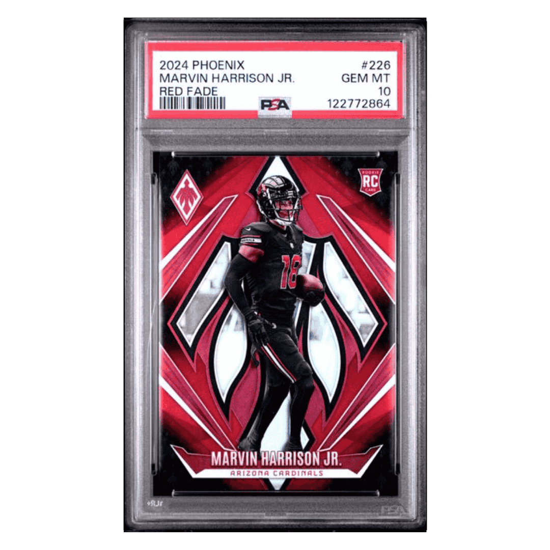 Marvin Harrison Jr PSA 10 2024 Panini Phoenix Red Fade Rookie RC #d/ 299 Card #226