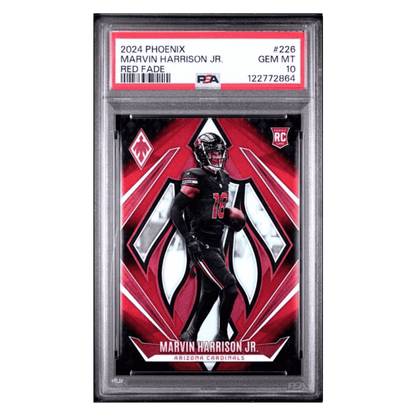 Marvin Harrison Jr PSA 10 2024 Panini Phoenix Red Fade Rookie RC #d/ 299 Card #226