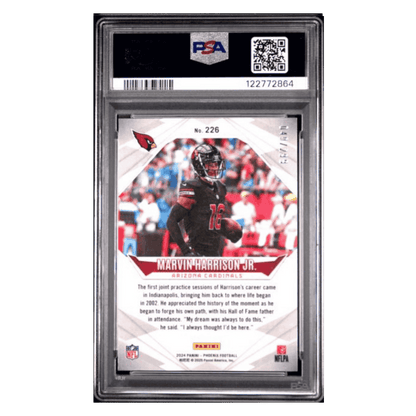 Marvin Harrison Jr PSA 10 2024 Panini Phoenix Red Fade Rookie RC #d/ 299 Card #226