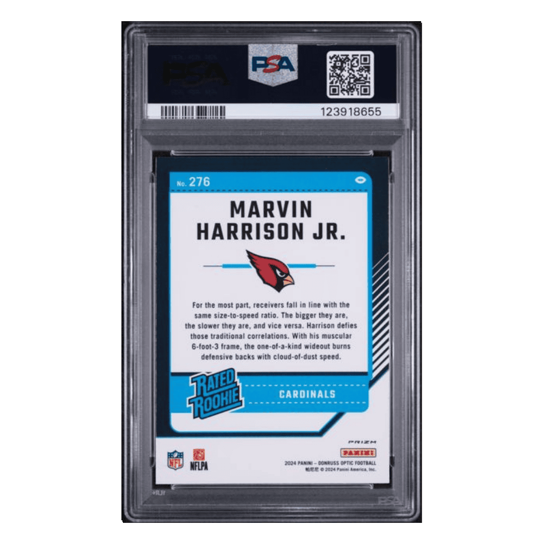 Marvin Harrison Jr PSA 9 2024 Panini Donruss Optic Red Mojo Card #276