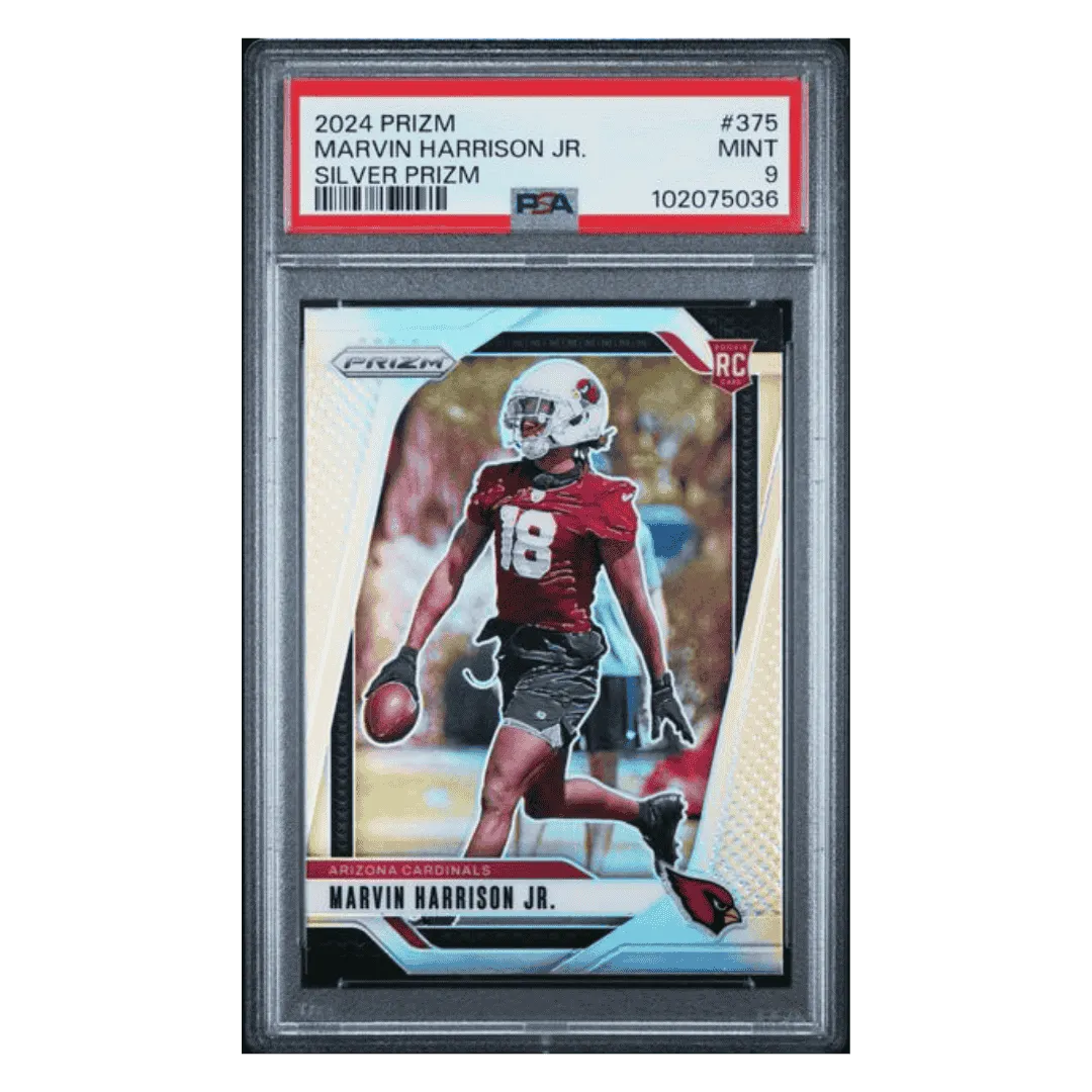Marvin Harrison Jr PSA 9 2024 Panini Prizm Silver Card #375
