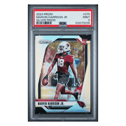 Marvin Harrison Jr PSA 9 2024 Panini Prizm Silver Card #375