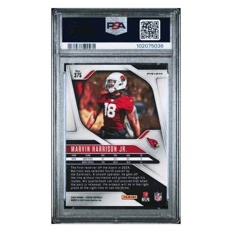 Marvin Harrison Jr PSA 9 2024 Panini Prizm Silver Card #375