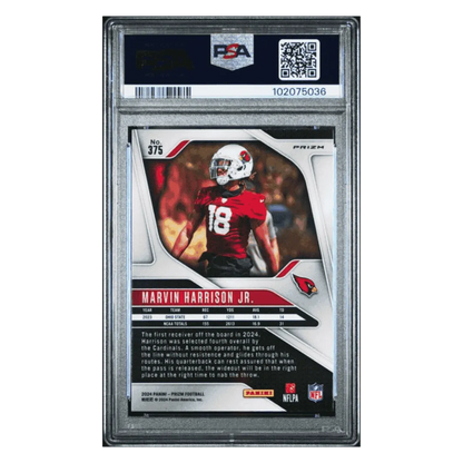 Marvin Harrison Jr PSA 9 2024 Panini Prizm Silver Card #375