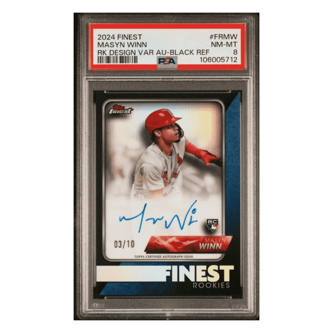 Masyn Winn PSA 8 2024 Topps Finest Rookie Design Variation Autographs #d/10 Card #FRMW