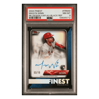 Masyn Winn PSA 8 2024 Topps Finest Rookie Design Variation Autographs #d/10 Card #FRMW
