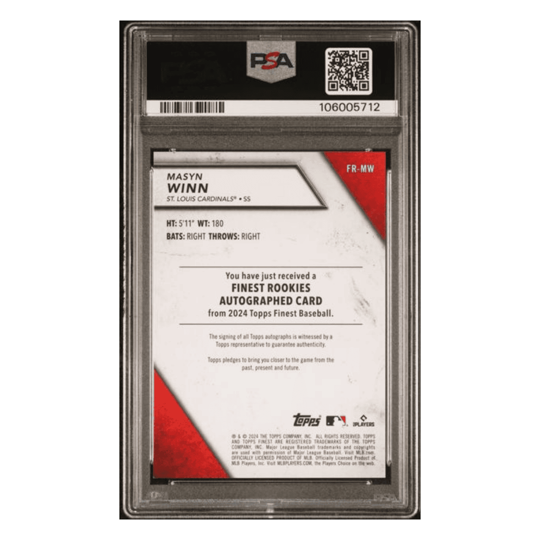 Masyn Winn PSA 8 2024 Topps Finest Rookie Design Variation Autographs #d/10 Card #FRMW