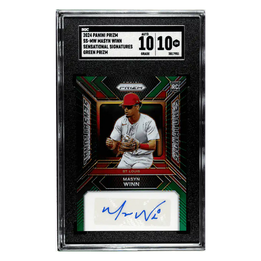 Masyn Winn SGC 8 2024 Panini Prizm Sensational Signatures Green Prizm Card #SS-MW