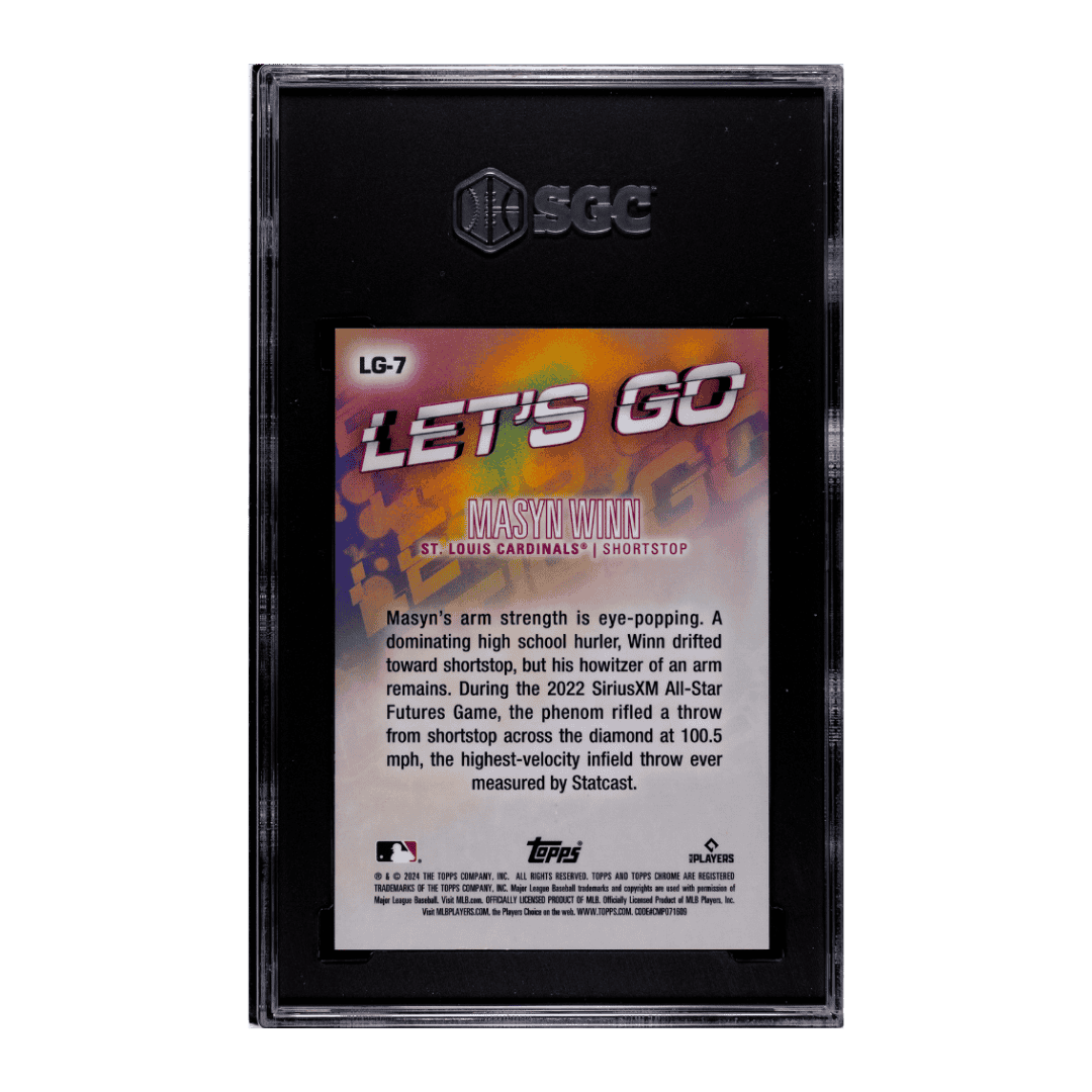 Masyn Winn SGC 9.5 2024 Topps Big League Lets Go 14/50 Card #LG-7