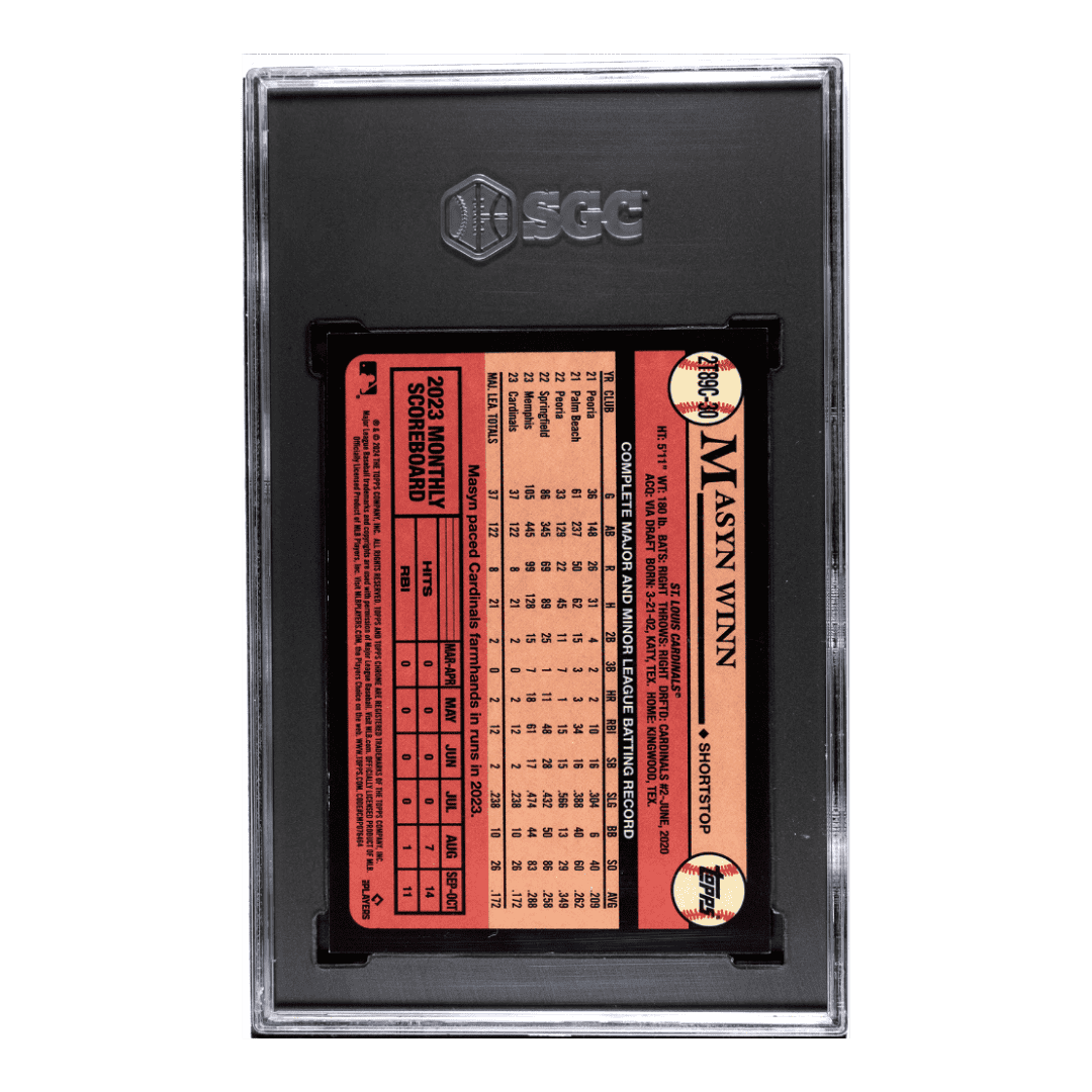 Masyn Winn SGC 9 2024 Topps Chrome '89 Design Gold Refractor 11/50 Card #2T89C-30