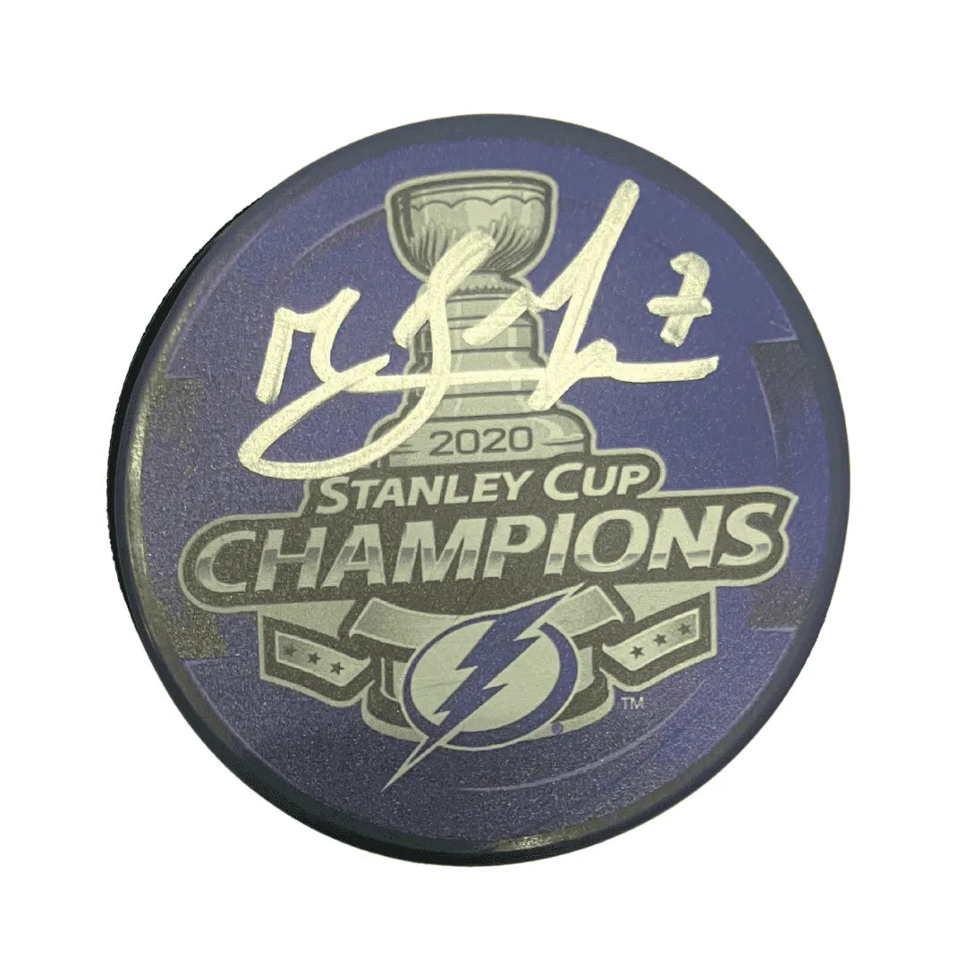 Mathieu Joseph Tampa Bay Lightning Autographed 2020 Stanley Cup Champions Puck - Fan Cave COA