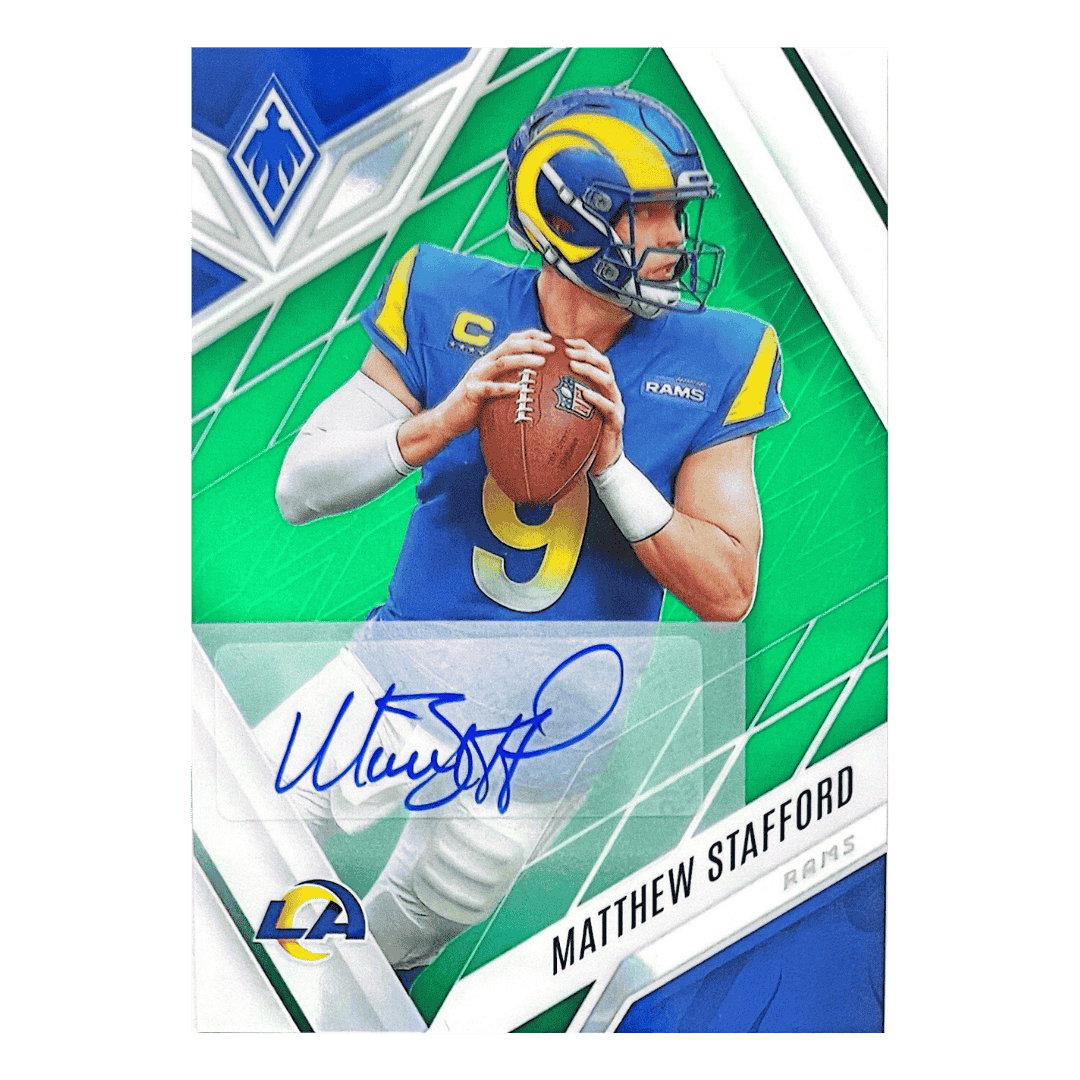 Matthew Stafford 2022 Panini Phoenix Green Autograph #D 2/5 Card #60
