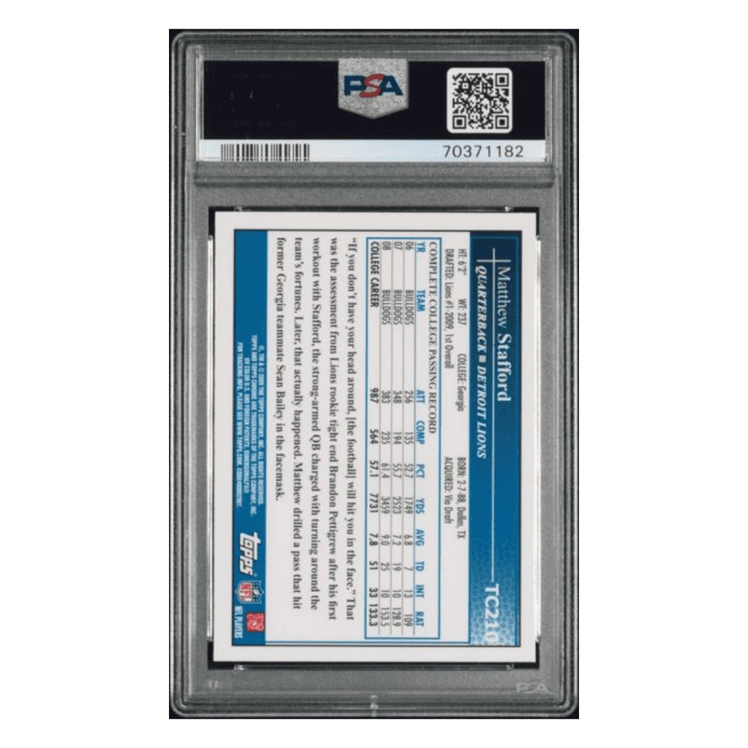 Matthew Stafford PSA 9 2009 Topps Chrome Card #TC210