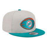 Miami Dolphins 2024 Sideline Historic New Era Beige 9FIFTY Adjustable Snapback Hat