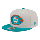 Miami Dolphins 2024 Sideline Historic New Era Beige 9FIFTY Adjustable Snapback Hat