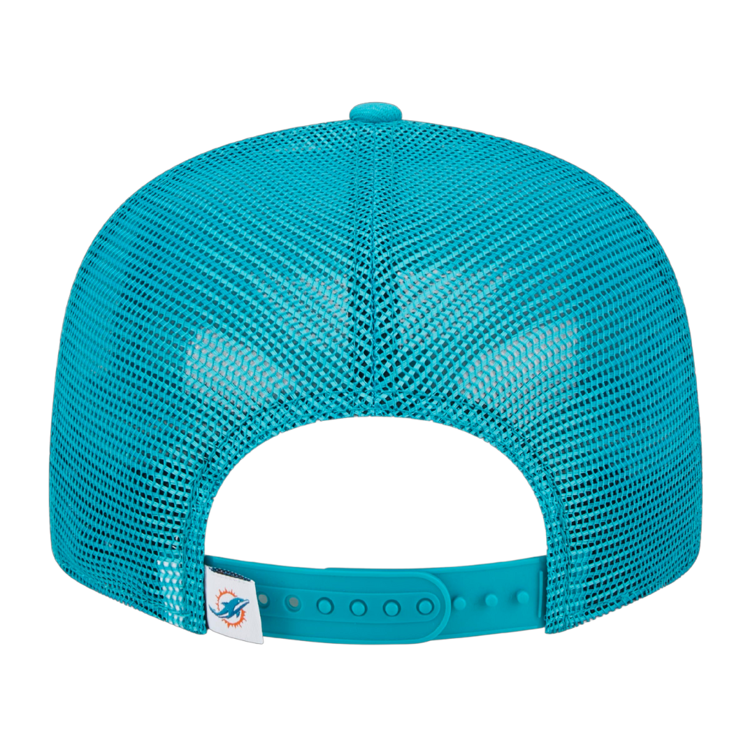 Miami Dolphins Trucker Meshback New Era Teal 9FIFTY Adjustable Snapback Hat