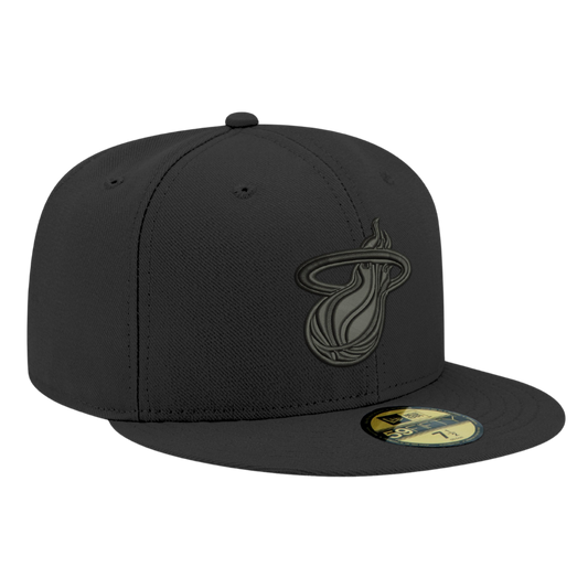 Miami Heat Black On Black 59FIFTY Fitted Hat