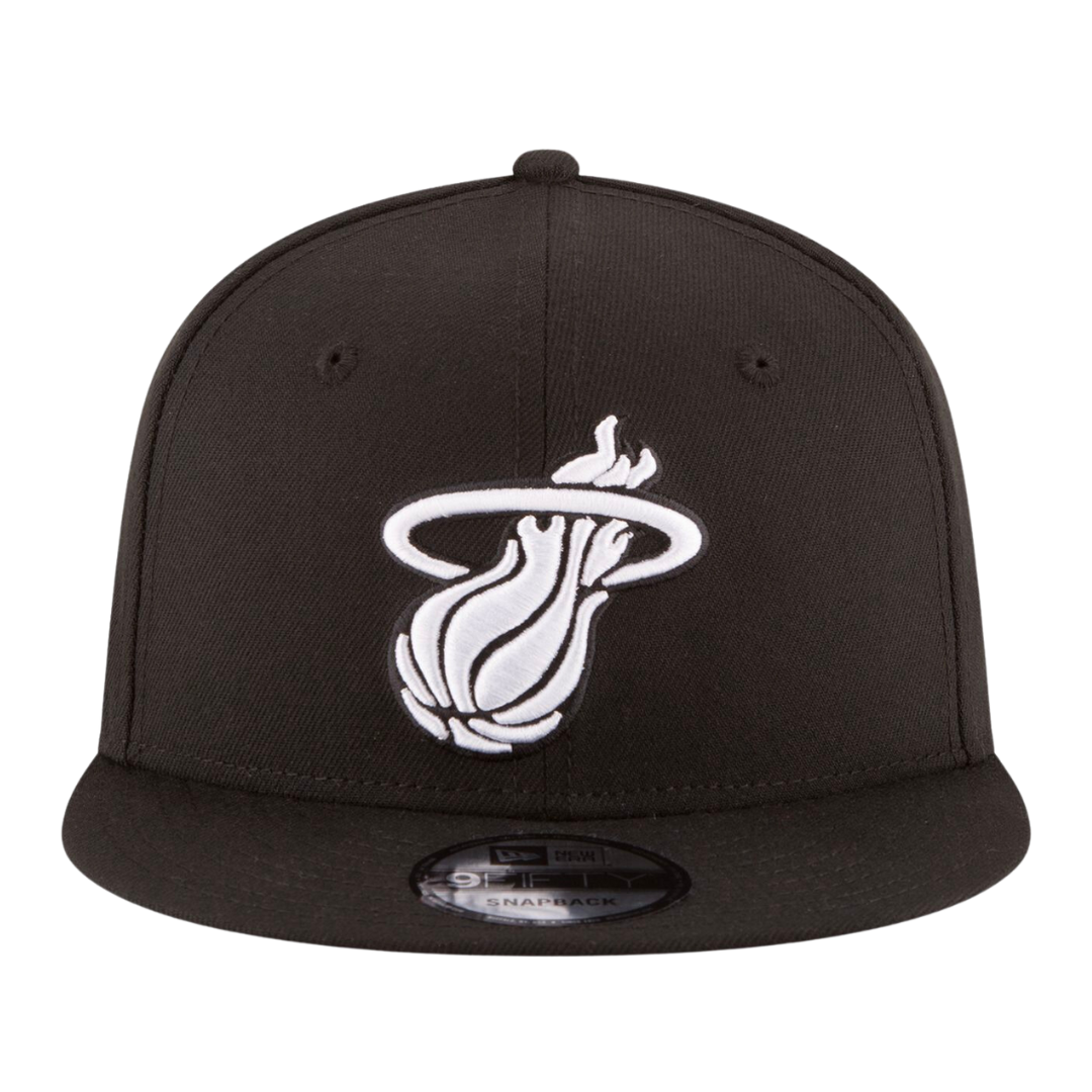 Miami Heat Black and White 9FIFTY Snapback Hat