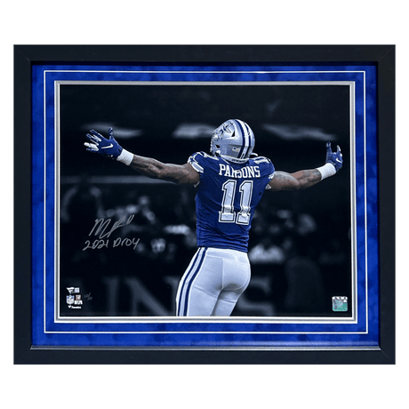 Micah Parsons Dallas Cowboys Autographed Framed 16x20 w/ "2021 DROY" Inscription - Fanatics COA