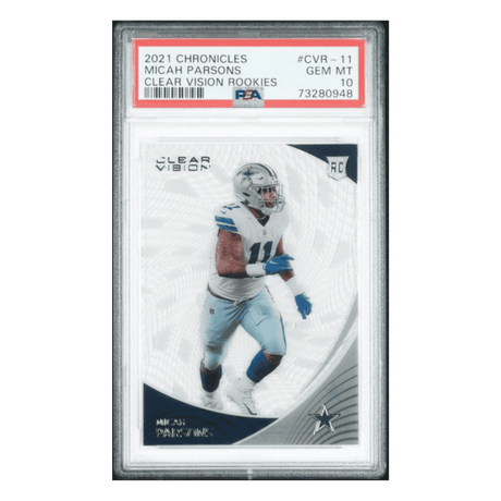 Micah Parsons PSA 10 2021 Panini Chronicles Clear Vision Rookies Card #CVR-11