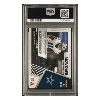 Micah Parsons PSA 10 2022 Panini Mosaic Montage Blue Mosaic #d/ 99 Card #M30
