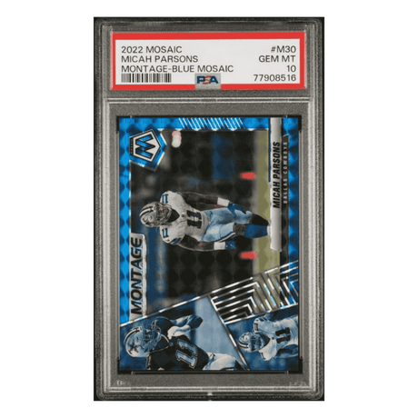 Micah Parsons PSA 10 2022 Panini Mosaic Montage Blue Mosaic #d/ 99 Card #M30