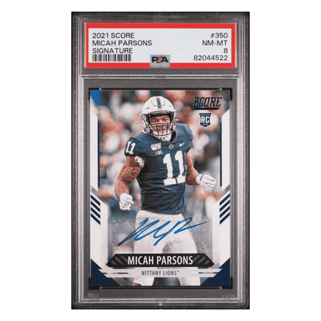Micah Parsons PSA 8 2021 Score Signature Rookie RC Card #350