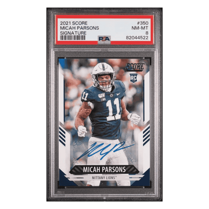 Micah Parsons PSA 8 2021 Score Signature Rookie RC Card #350