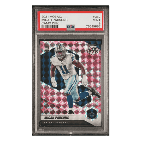 Micah Parsons PSA 9 2021 Panini Mosaic Camp Pink Rookie RC Card #362