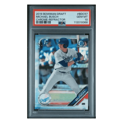 Michael Busch PSA 10 2019 Topps Bowman Draft Chrome Refractor Card #BDC57