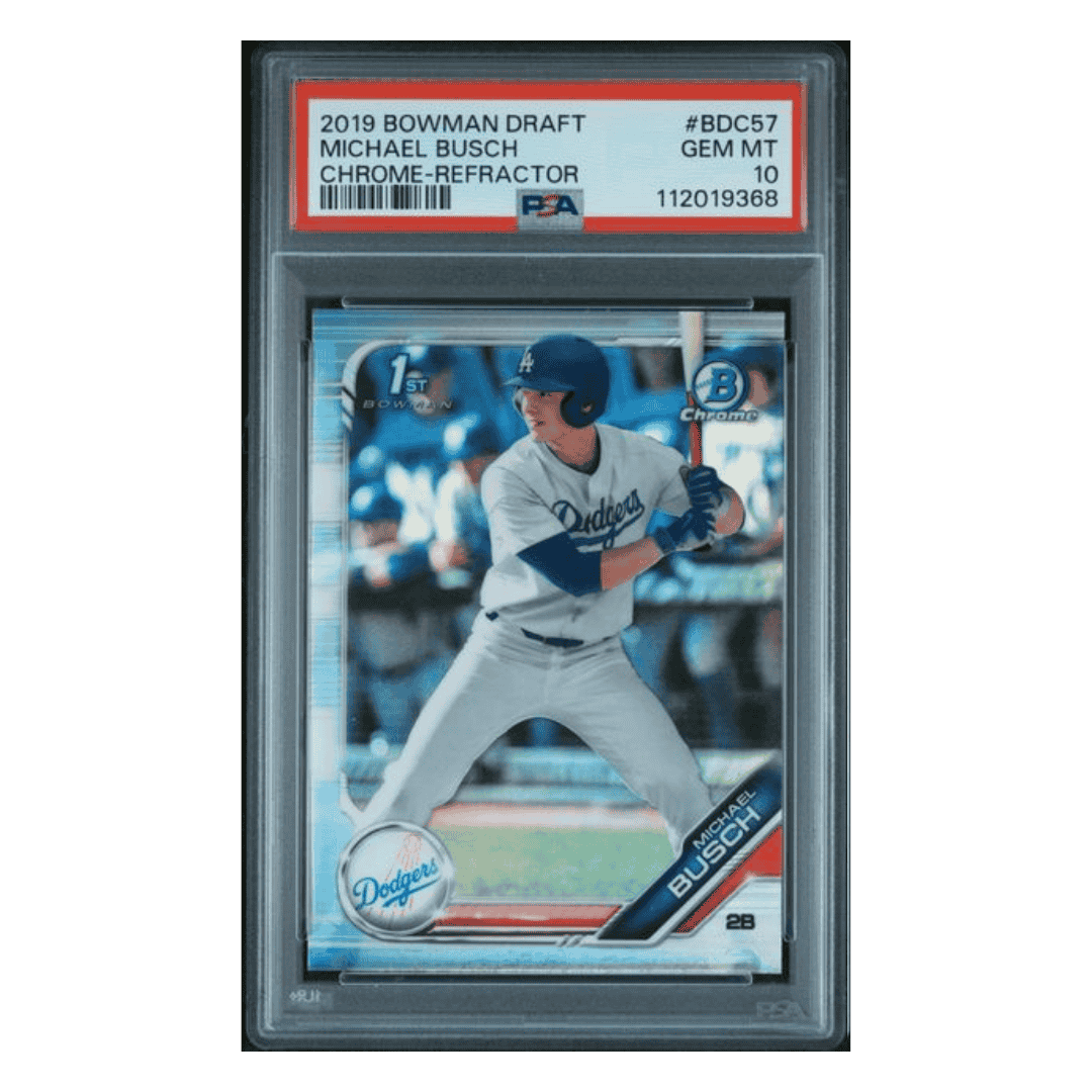 Michael Busch PSA 10 2019 Topps Bowman Draft Chrome Refractor Card #BDC57