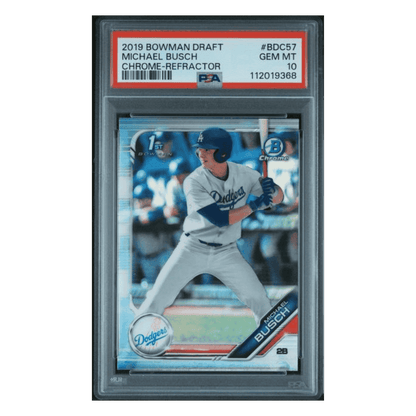 Michael Busch PSA 10 2019 Topps Bowman Draft Chrome Refractor Card #BDC57