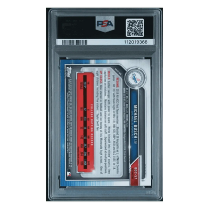 Michael Busch PSA 10 2019 Topps Bowman Draft Chrome Refractor Card #BDC57