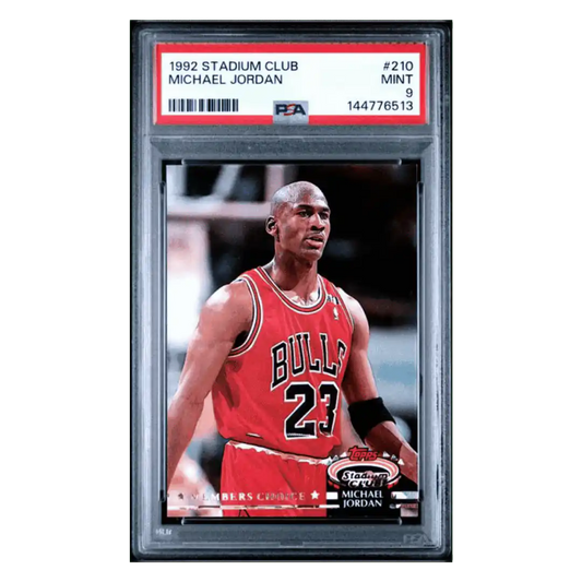 Michael Jordan PSA 9 1992 Topps Stadium Club Card #210