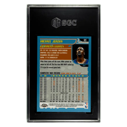 Michael Jordan SGC 9 2001-02 Topps Chrome Card #95