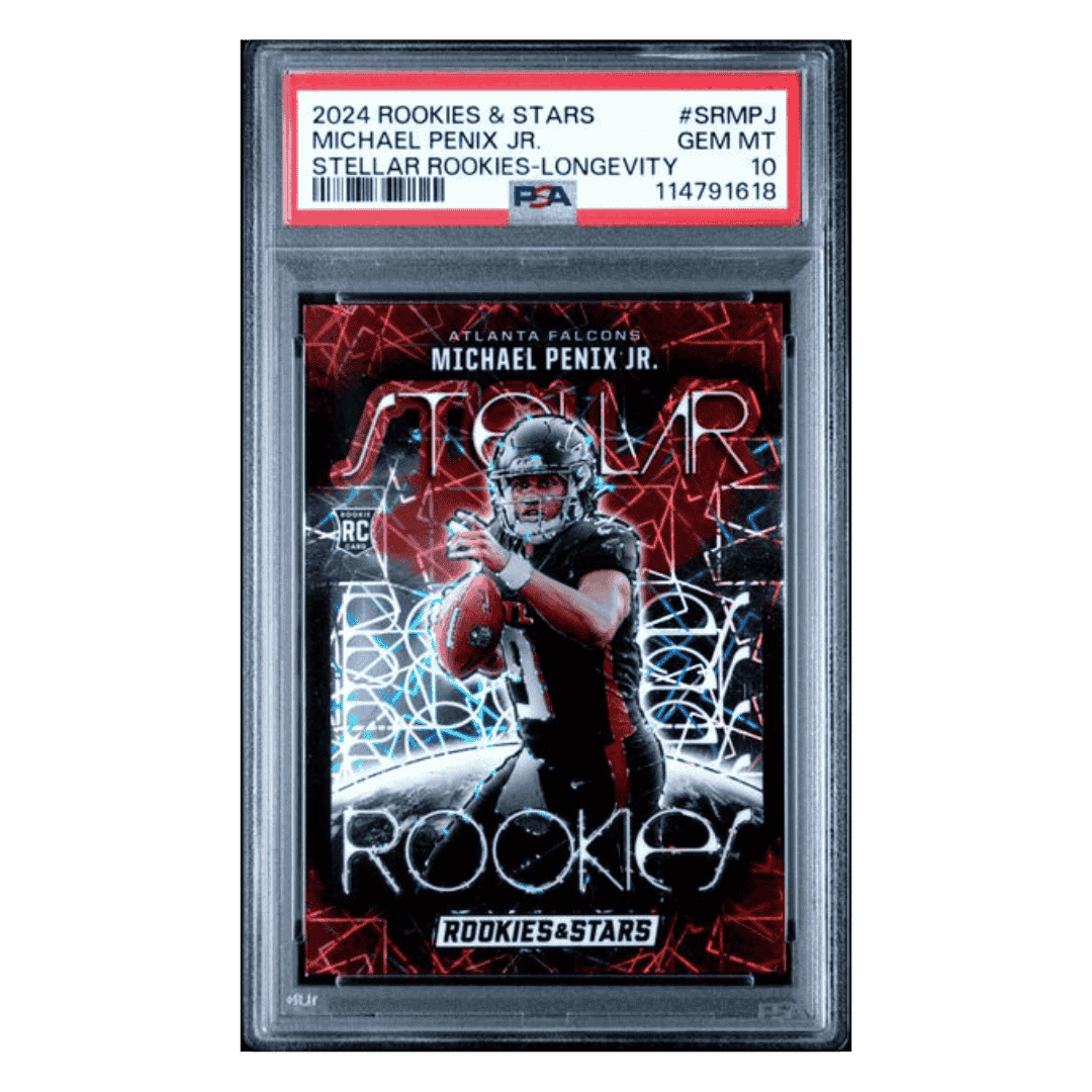 Michael Penix Jr PSA 10 2024 Panini Rookies & Stars Stellar Rookies Longevity Rookie RC Card #SRMPJ