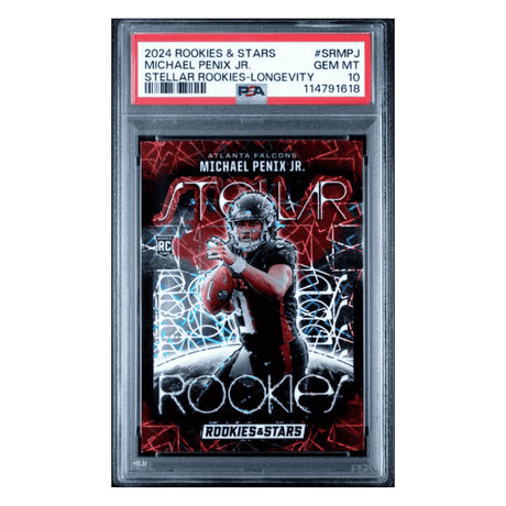 Michael Penix Jr PSA 10 2024 Panini Rookies & Stars Stellar Rookies Longevity Rookie RC Card #SRMPJ