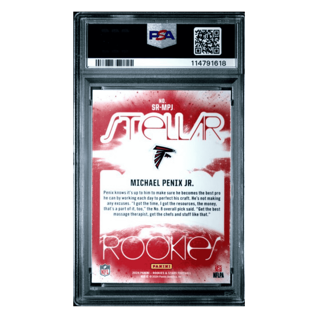 Michael Penix Jr PSA 10 2024 Panini Rookies & Stars Stellar Rookies Longevity Rookie RC Card #SRMPJ