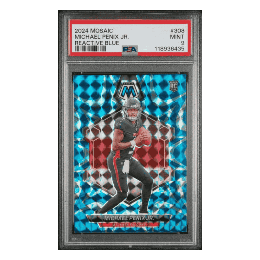 Michael Penix Jr PSA 9 2022 Panini Mosaic Reactive Blue Rookie RC Card #308
