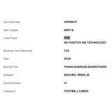 Michael Penix Jr PSA 9 2024 Panini Donruss Downtown! Rookie RC Card #14