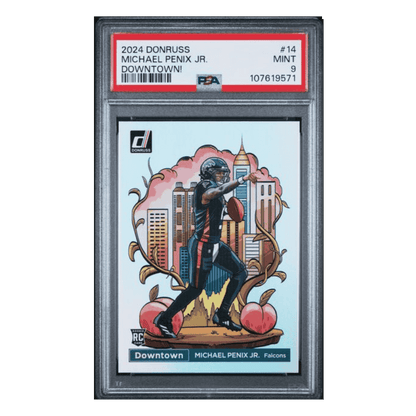 Michael Penix Jr PSA 9 2024 Panini Donruss Downtown! Rookie RC Card #14