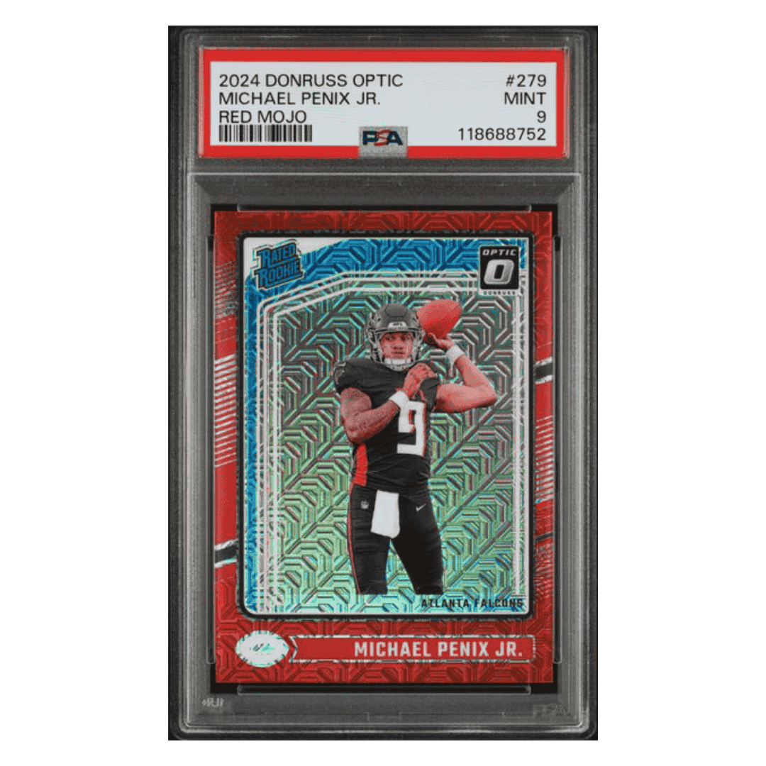 Michael Penix Jr PSA 9 2024 Panini Donruss Optic Rated Rookie Red Mojo Card #279
