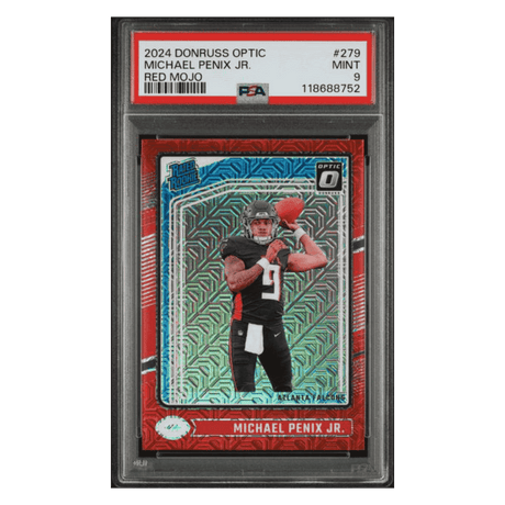 Michael Penix Jr PSA 9 2024 Panini Donruss Optic Rated Rookie Red Mojo Card #279