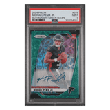 Michael Penix Jr PSA 9 2024 Panini Prizm Autograph Green Scope Rookie RC #d/75 Card #378