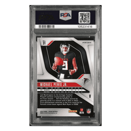 Michael Penix Jr PSA 9 2024 Panini Prizm Rookie Variation Rookie RC Card #31