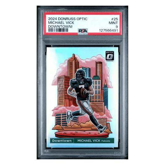 Michael Vick PSA 9 2024 Panini Donruss Optic Downtown! Card #25