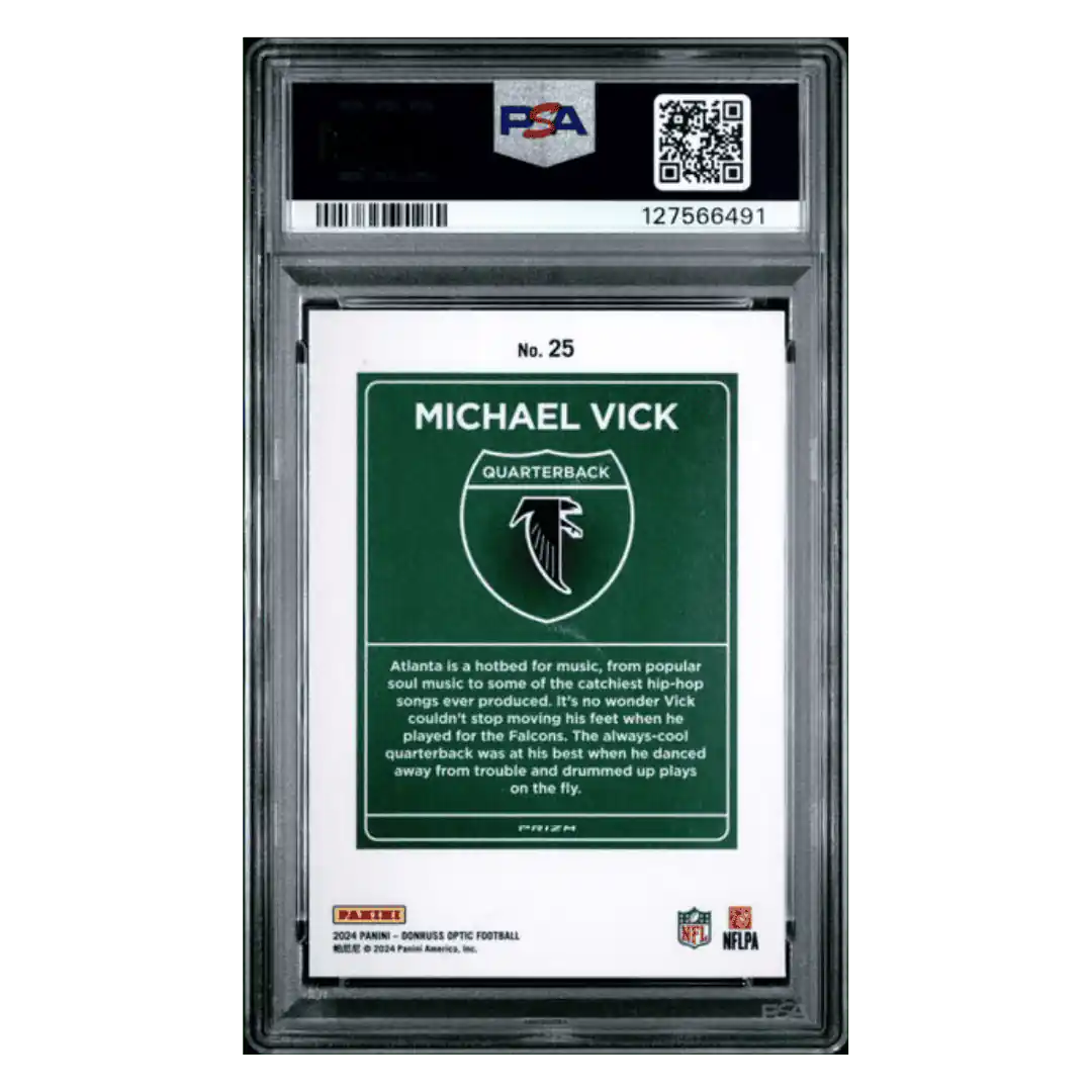 Michael Vick PSA 9 2024 Panini Donruss Optic Downtown! Card #25