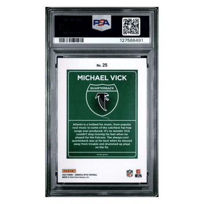 Michael Vick PSA 9 2024 Panini Donruss Optic Downtown! Card #25